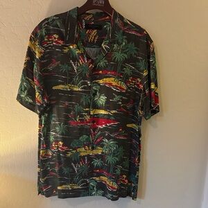 Allsaints Tropical Island Print Short-Sleeve Button-Down Shirt